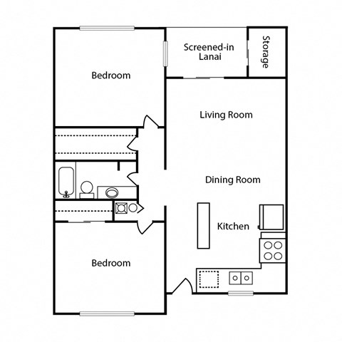 Sundancer Floor Plan 2 bedroom 1 bathroom 1050 sq ft